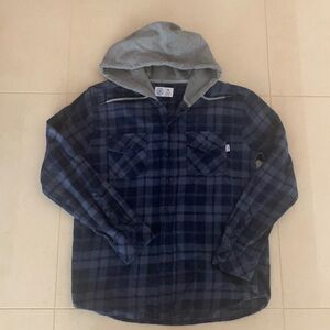 Hurley navy with grey hooded flannel size medium. Excellent condition.
